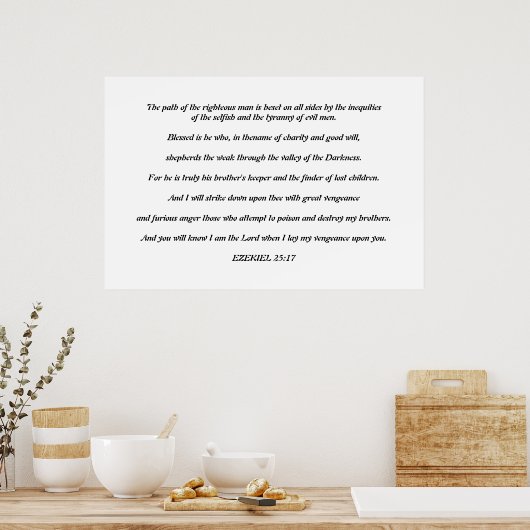 Ezekiel 25:17 Poster (Keuken)