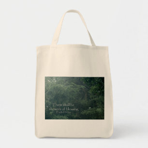 Ezekiel 34:26 Er zullen douches met zegen zijn. Tote Bag