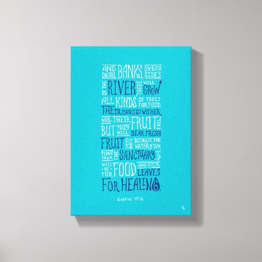 Ezekiel 47:12 - "Bladeren voor genezing" Canvas (Voorkant)