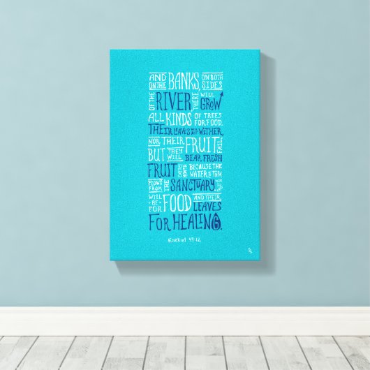 Ezekiel 47:12 - "Bladeren voor genezing" Canvas (Insitu (Houten vloer))