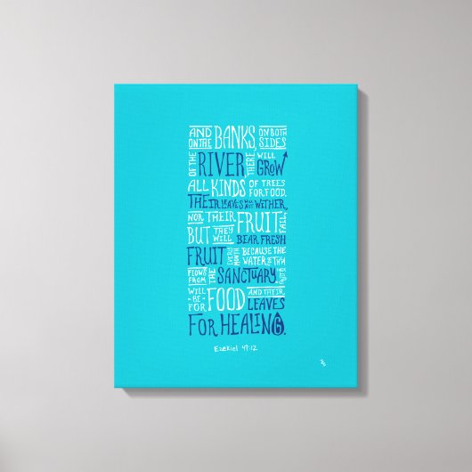 Ezekiel 47:12 - "Bladeren voor genezing" Canvas Afdruk (Voorkant)
