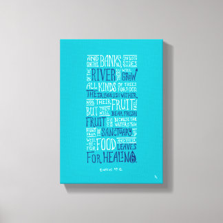 Ezekiel 47:12 - "Bladeren voor genezing" Canvas Afdruk