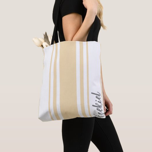 Ezekiel minimalistische strepen monogram tote bag (Dichtbij)