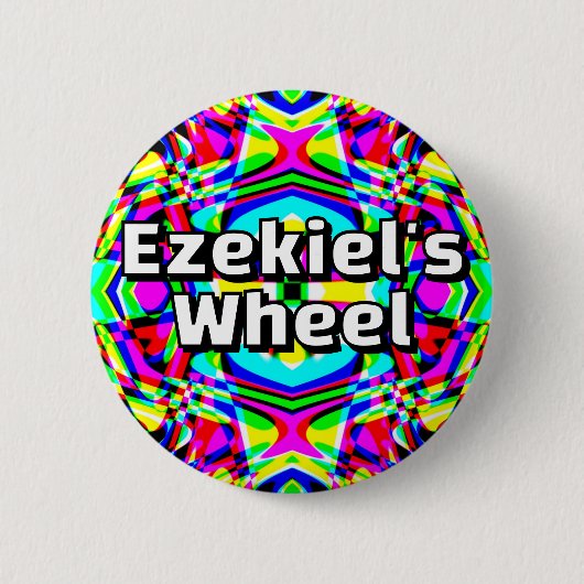 Ezekiel's  Wheel - Four-way kaleidoscope Ronde Button 5,7 Cm (Voorkant)