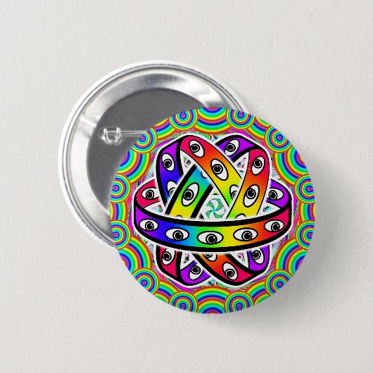 Ezekiel's wheel ronde button 5,7 cm (Voorkant /achterkant)