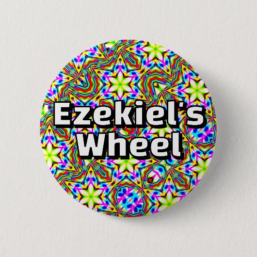 Ezekiel's Wheel - Six-way kaleidoscope Ronde Button 5,7 Cm (Voorkant)