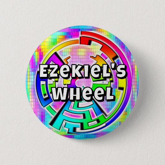 EZEKIEL'S WIEL (je kan de woorden veranderen) Ronde Button 5,7 Cm (Voorkant)