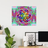 Ezekiel's Wiel - Ogen en Regenbogen Poster (Thuiskantoor)