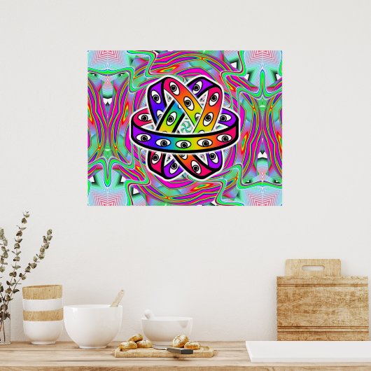 Ezekiel's Wiel - Ogen en Regenbogen Poster (Keuken)