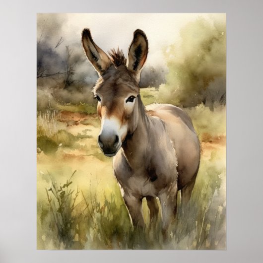 Ezel Boerderij Animal Art Print Poster (Voorkant)