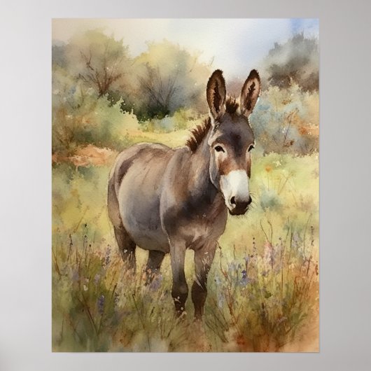 Ezel Boerderij Animal Art Print Poster (Voorkant)