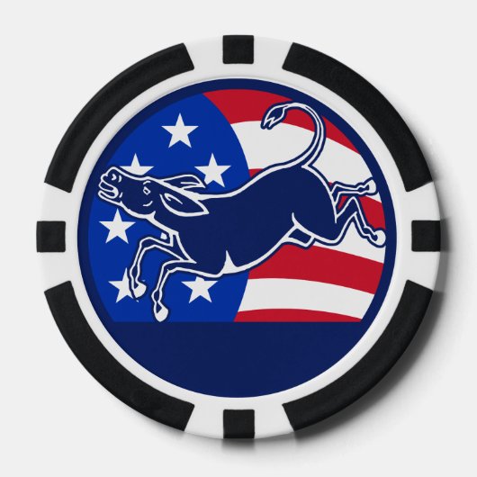 Ezel Democraat Vlag Poker Chips (Voorkant)