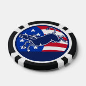 Ezel Democraat Vlag Poker Chips (Enkel)