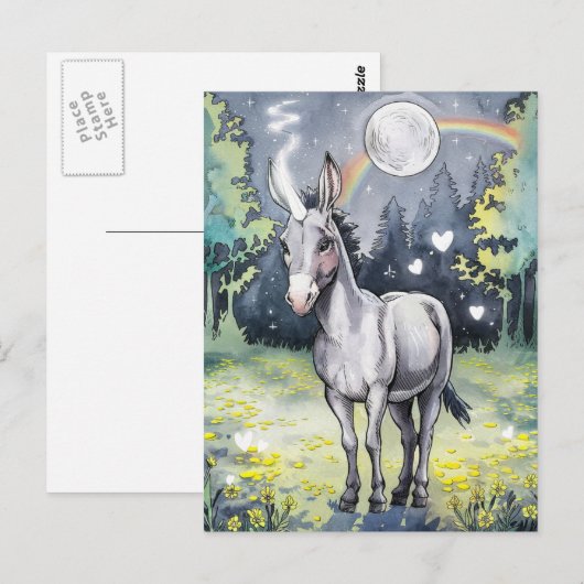 ezel-eenhoorn briefkaart (Voorkant / Achterkant)