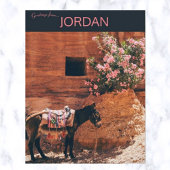 Ezel en bloemen in Wadi Musi Jordanië Briefkaart