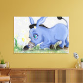 Ezel en madeliefje canvasprint canvas afdruk (Insitu (Woonkamer))