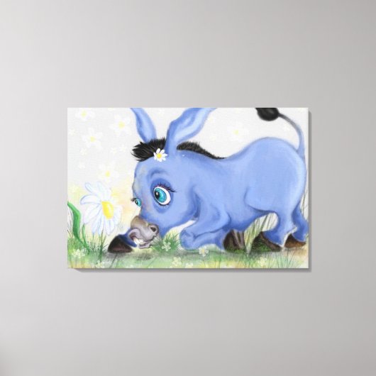 Ezel en madeliefje canvasprint canvas afdruk (Voorkant)