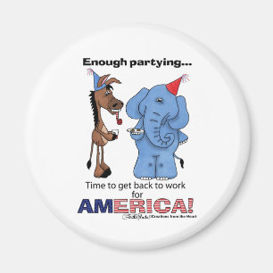 Ezel en olifant genoeg feesten! magneet