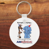 Ezel en olifant genoeg feesten! sleutelhanger (Voorkant)