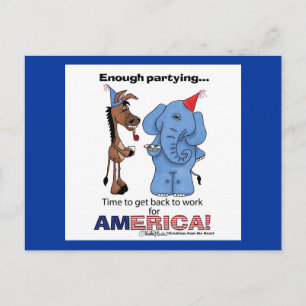 Ezel en olifant genoeg feesten! uitnodiging briefkaart