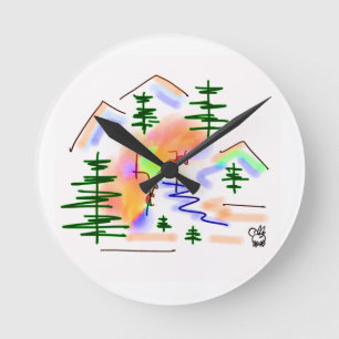 ezel en regenboog ronde klok