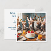 Ezel feestbeesten, ezel verjaardag uitnodiging (Voorkant / Achterkant)