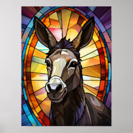 Ezel Gebrandschilderd Glas Kunst Levendig Mozaïek  Poster