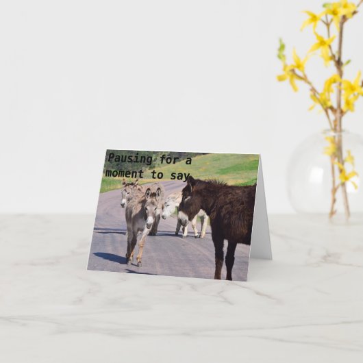 EZEL GROEP ZEGT....*** GELUKKIGE VERJAARDAG** KAART (Gele Bloem)