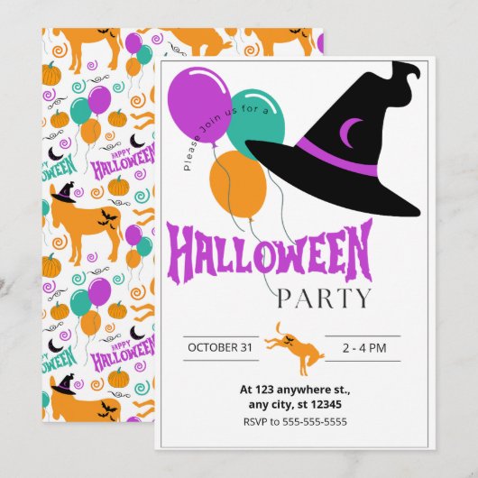 Ezel Halloween Feest Uitnodiging (Voorkant / Achterkant)