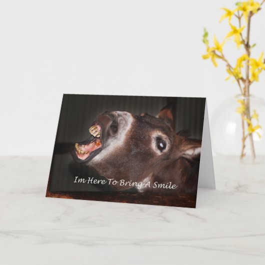 Ezel, ik ben hier om een glimlach te brengen kaart (Gele Bloem)