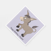 Ezel illustratie aangepaste tekst papieren servett servet (Hoek)