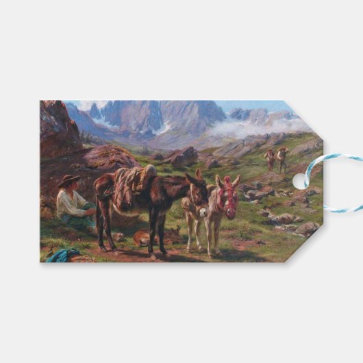 Ezel in de Pyreneeën (Rosa Bonheur) Cadeaulabel (Voorkant (Horizontaal))