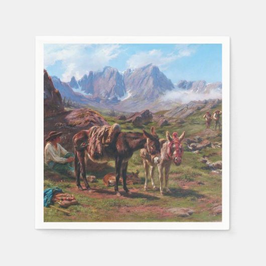 Ezel in de Pyreneeën (Rosa Bonheur) Servet (Voorkant)