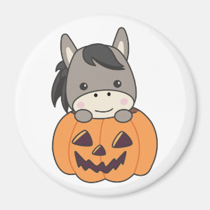 Ezel in pompoen lief ezel gelukkig Halloween Mag Magneet