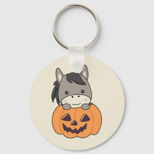 Ezel in pompoen lieve ezel gelukkig Halloween sleu Sleutelhanger