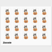 Ezel in pompoen lieve ezel gelukkig Halloween Squ Vierkante Sticker (Vel)