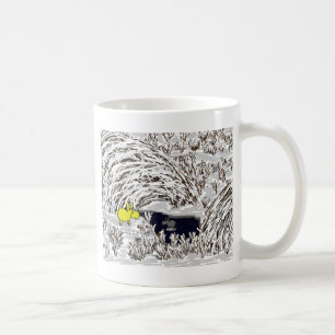 ezel in sneeuw koffiemok