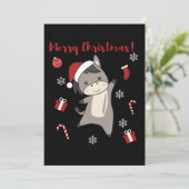 Ezel Kerst Ezels Winter Dieren Feestdagenkaart (Staand voorkant)