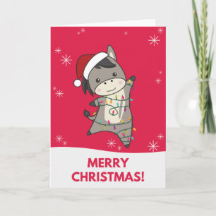 Ezel Kerst Ezels Winter Dieren Kaart