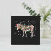 Ezel Kerstlichten Kleur | Kerstman Ezel Cadeau Feestdagenkaart (Staand voorkant)