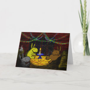 Ezel Kerstmis in de schuur loft Feestdagen Kaart