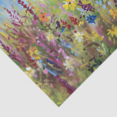 Ezel Kleurrijke Wildbloemen Olieverfschilderij Dec Tissuepapier (Detail)