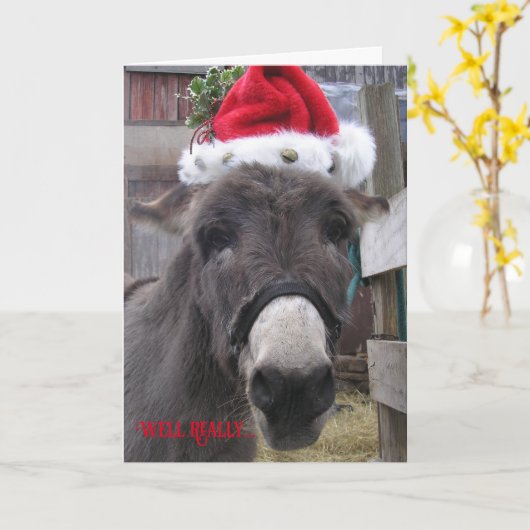 "Ezel maken geweldige Kerstmannen!" Kaart (Gele Bloem)