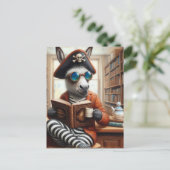 Ezel met een koffie briefkaart (Staand voorkant)