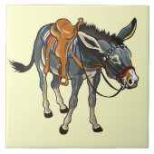 ezel met zadel tegeltje (Voorkant)