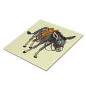 ezel met zadel tegeltje (Zijkant)