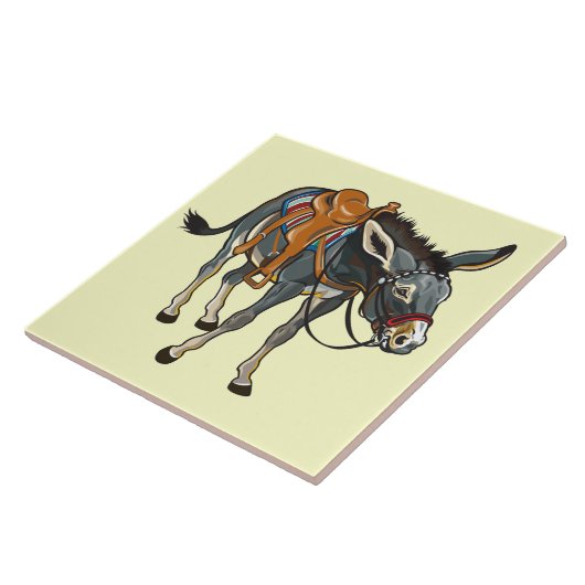 ezel met zadel tegeltje (Zijkant)