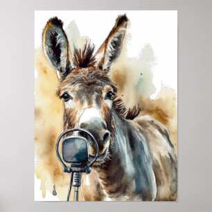Ezel Muziek Fabriek Zingende Kunstprint Poster