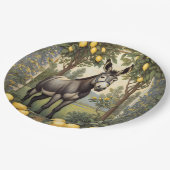  ezel onder de citroenbomen papieren bordje (Gekanteld)