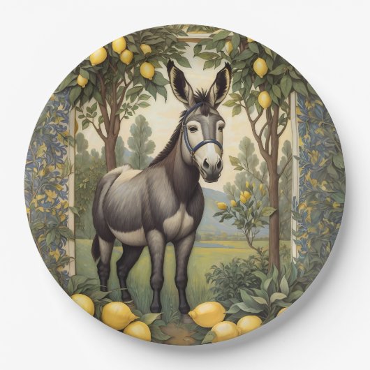  ezel onder de citroenbomen papieren bordje (Voorkant)